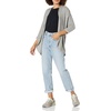 image:imageCable Stitch Womens Cocoon Open Front Coverup Cardigan Draped 34 Sleeve Lightweight Casual Lounge Hacci Knit Top Made in the USA LargeXLarge Marled Grey